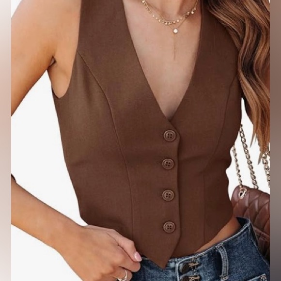 Vintage Fully lined. Pit to pit=24.5 inches. Never worn.Chocolate brown textured - Picture 15 of 16